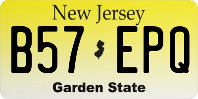 NJ license plate B57EPQ