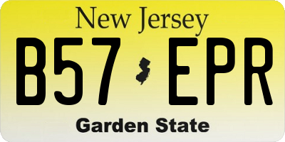 NJ license plate B57EPR