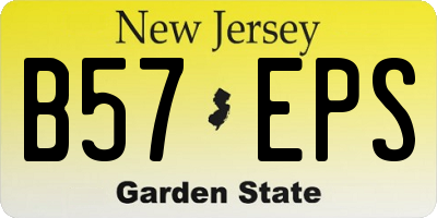 NJ license plate B57EPS