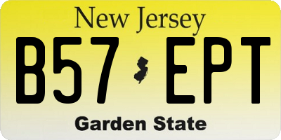 NJ license plate B57EPT