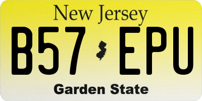 NJ license plate B57EPU