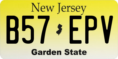 NJ license plate B57EPV