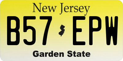 NJ license plate B57EPW