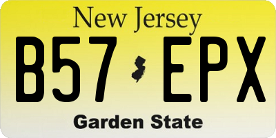 NJ license plate B57EPX