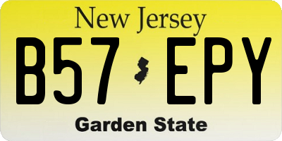 NJ license plate B57EPY