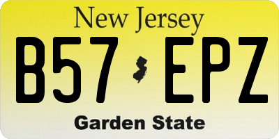 NJ license plate B57EPZ