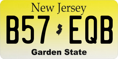 NJ license plate B57EQB