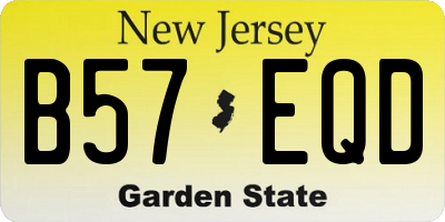 NJ license plate B57EQD