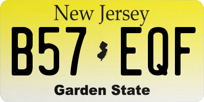 NJ license plate B57EQF