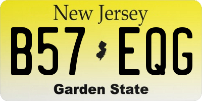 NJ license plate B57EQG
