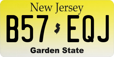 NJ license plate B57EQJ
