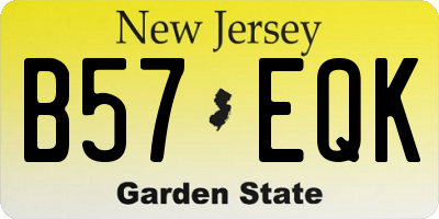 NJ license plate B57EQK