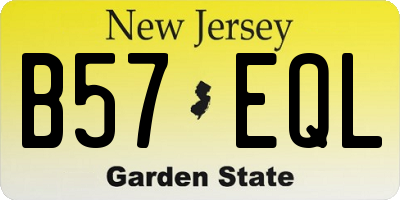 NJ license plate B57EQL