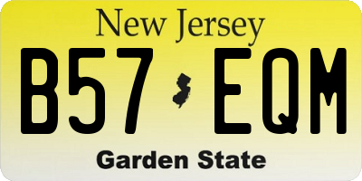 NJ license plate B57EQM