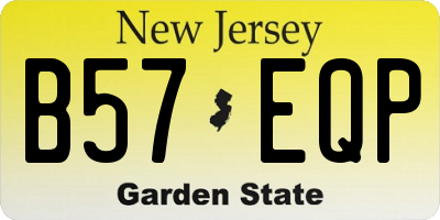 NJ license plate B57EQP
