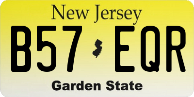 NJ license plate B57EQR