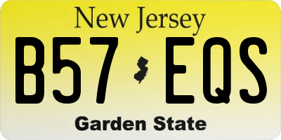 NJ license plate B57EQS