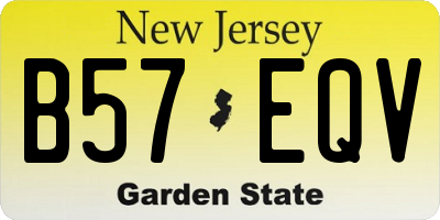 NJ license plate B57EQV
