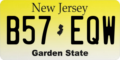 NJ license plate B57EQW