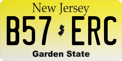 NJ license plate B57ERC