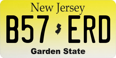 NJ license plate B57ERD