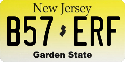 NJ license plate B57ERF