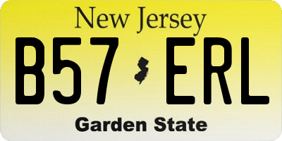 NJ license plate B57ERL