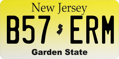 NJ license plate B57ERM