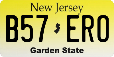 NJ license plate B57ERO