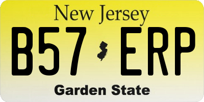 NJ license plate B57ERP