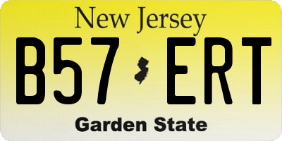 NJ license plate B57ERT