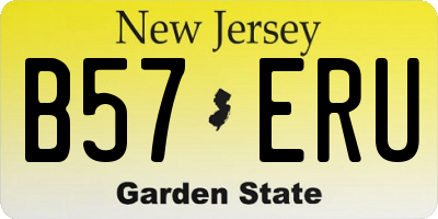 NJ license plate B57ERU