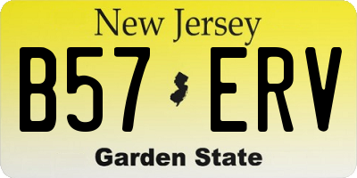 NJ license plate B57ERV