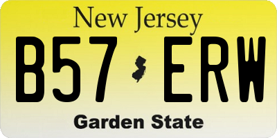 NJ license plate B57ERW