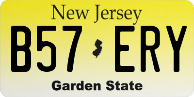 NJ license plate B57ERY