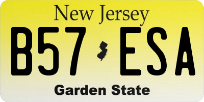 NJ license plate B57ESA