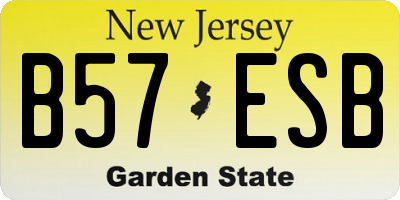NJ license plate B57ESB