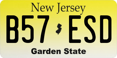NJ license plate B57ESD