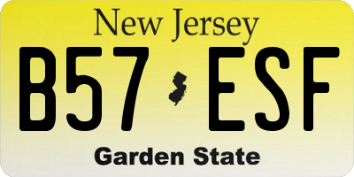 NJ license plate B57ESF
