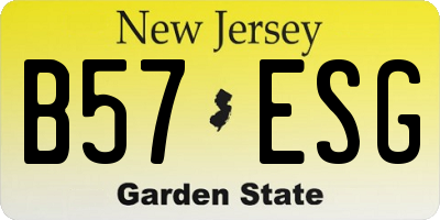NJ license plate B57ESG