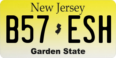 NJ license plate B57ESH