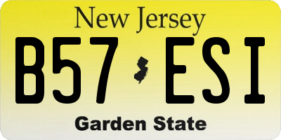 NJ license plate B57ESI