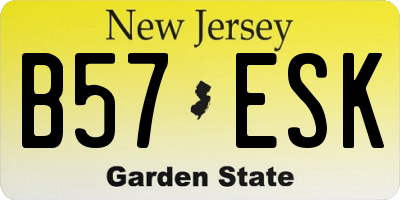 NJ license plate B57ESK