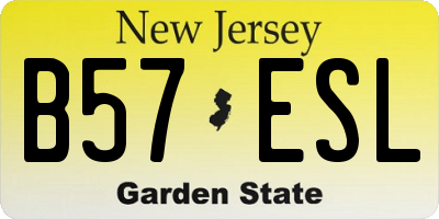 NJ license plate B57ESL