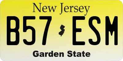 NJ license plate B57ESM