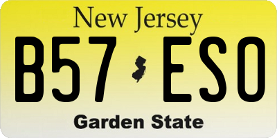 NJ license plate B57ESO