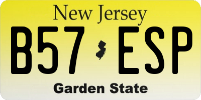 NJ license plate B57ESP