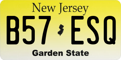 NJ license plate B57ESQ