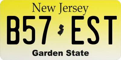 NJ license plate B57EST