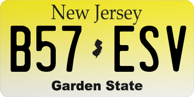 NJ license plate B57ESV